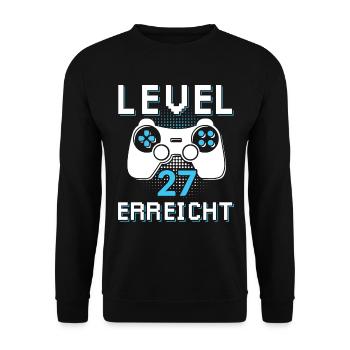 Level 27 Erreicht Gamer - Unisex Pullover - Schwarz - Vorne - Alina (178cm) & Michal (187cm)