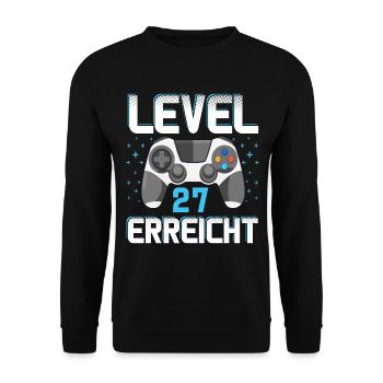 Level 27 Erreicht Gamer - Unisex Pullover - Schwarz - Vorne - Alina (178cm) & Michal (187cm)