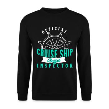Lustiges Kreuzfahrtschiff Buffet Inspektor - Unisex Pullover - Schwarz - Vorne - Alina (178cm) & Michal (187cm)