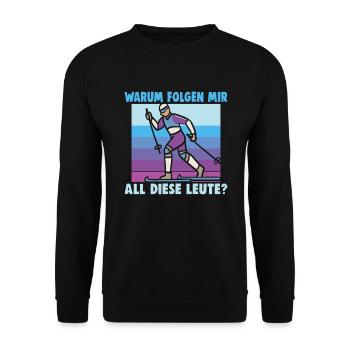 Cross-country biathlon cross-country skiers - Unisex Sweatshirt - black - Front - Alina (178cm) & Michal (187cm)
