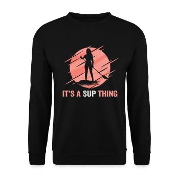 Sup Stand Up Paddle Design Sup Board Paddeln - Unisex Sweatshirt - black - Front - Alina (178cm) & Michal (187cm)