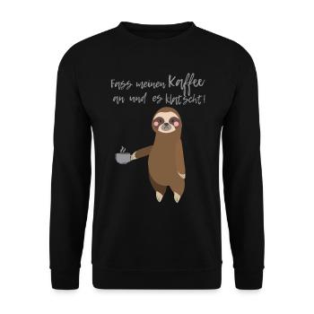 Kaffee Faultier - Unisex Pullover - Schwarz - Vorne - Alina (178cm) & Michal (187cm)