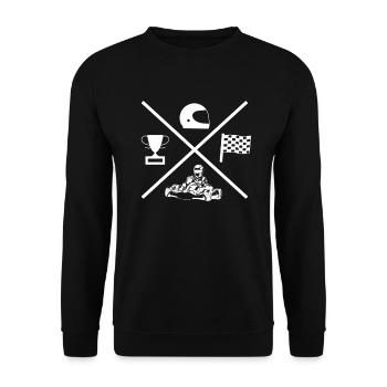 Kartsport Kart Driver Go Kart Gift Idea - Unisex Sweatshirt - black - Front - Alina (178cm) & Michal (187cm)