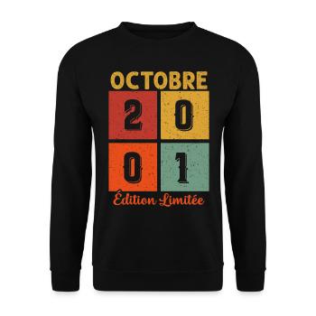 Octobre 2001 Vintage - Sweat-shirt Unisexe - noir - Devant - Alina (178cm) & Michal (187cm)