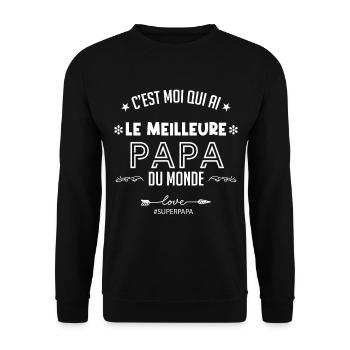 C'est moi qui ai le meilleur papa - Sweat-shirt Unisexe - noir - Devant - Alina (178cm) & Michal (187cm)