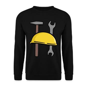 Crafts Safety helmet Tool Construction site Commercial - Unisex Sweatshirt - black - Front - Alina (178cm) & Michal (187cm)