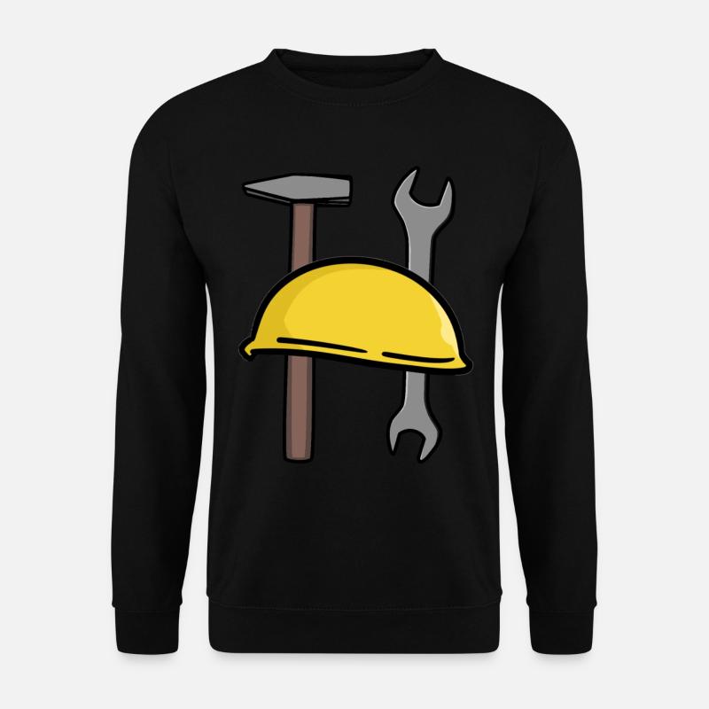 Handwerk Schutzhelm Werkzeug Baustelle Gewerbe - Unisex Pullover - Schwarz