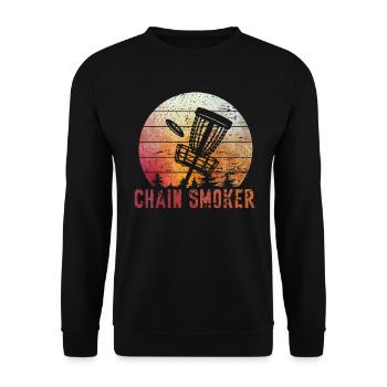 Retro Sunset Chain Smoker Disc Golf - Sweat-shirt Unisexe - noir - Devant - Alina (178cm) & Michal (187cm)