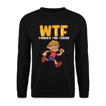 WTF - Where's The Finish Fun Marathon Runner - Unisex Sweatshirt - black - Front - Alina (178cm) & Michal (187cm)
