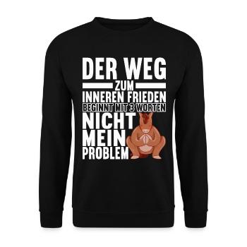 Lustige Sprüche Sarkasmus Yoga - Unisex Pullover - Schwarz - Vorne - Alina (178cm) & Michal (187cm)