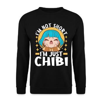 Anime Chibi Girl - Unisex Sweatshirt - black - Front - Alina (178cm) & Michal (187cm)