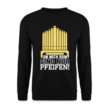 Orgel Organist - Unisex Pullover - Schwarz - Vorne - Alina (178cm) & Michal (187cm)