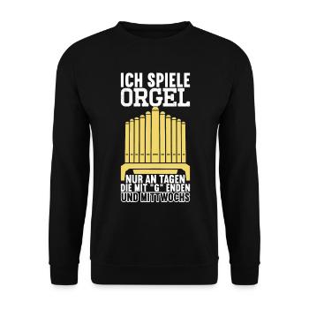 Orgel Organist - Unisex Pullover - Schwarz - Vorne - Alina (178cm) & Michal (187cm)