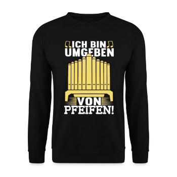 Orgel Organist - Unisex Pullover - Schwarz - Vorne - Alina (178cm) & Michal (187cm)