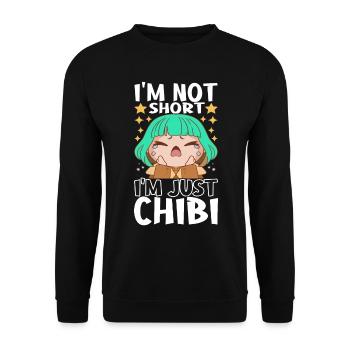 Anime Chibi Girl - Unisex Sweatshirt - black - Front - Alina (178cm) & Michal (187cm)
