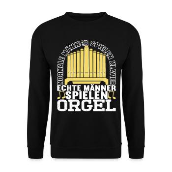 Orgel Organist - Unisex Pullover - Schwarz - Vorne - Alina (178cm) & Michal (187cm)