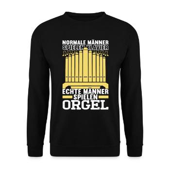 Orgel Organist - Unisex Pullover - Schwarz - Vorne - Alina (178cm) & Michal (187cm)