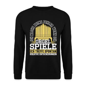Orgel Organist - Unisex Pullover - Schwarz - Vorne - Alina (178cm) & Michal (187cm)