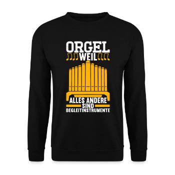 Orgel Organist - Unisex Pullover - Schwarz - Vorne - Alina (178cm) & Michal (187cm)