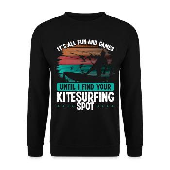 Kitesurfing Kitesurf Kite Kiteboarder Kiteboard - Sweat-shirt Unisexe - noir - Devant - Alina (178cm) & Michal (187cm)