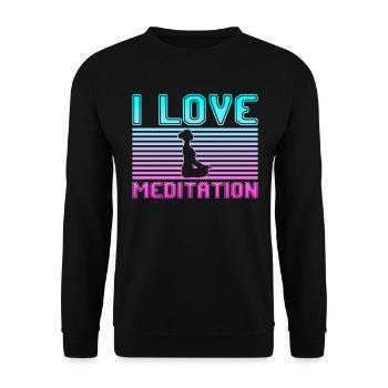 J’adore la méditation - Sweat-shirt Unisexe - noir - Devant - Alina (178cm) & Michal (187cm)