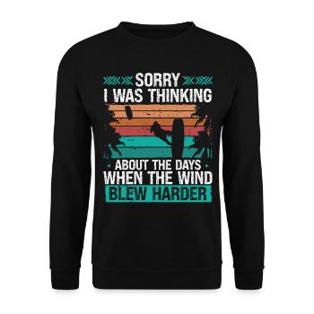 Kitesurfer Sorry I was thinking Humor Kiteboarder - Unisex Sweatshirt - black - Front - Alina (178cm) & Michal (187cm)