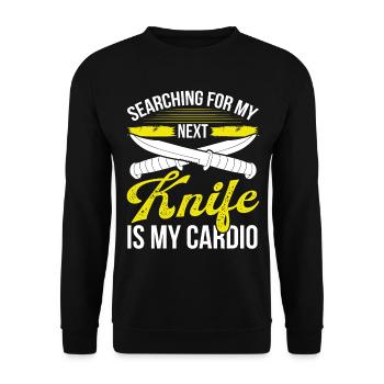 Knife Collector is my Cardio Bladesmithing Knife - Unisex Pullover - Schwarz - Vorne - Alina (178cm) & Michal (187cm)