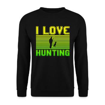 I love hunting - Unisex Sweatshirt - black - Front - Alina (178cm) & Michal (187cm)