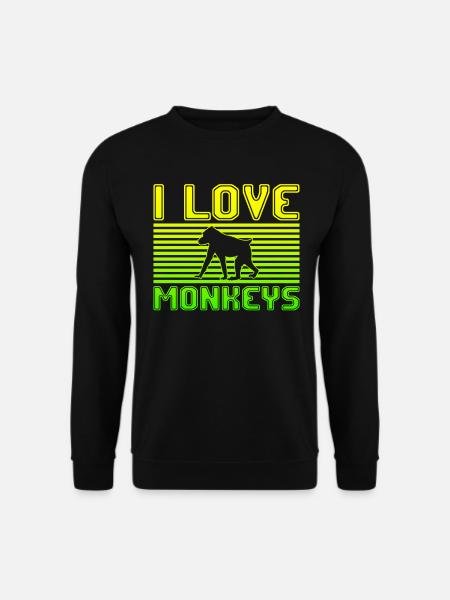 I love monkeys - Unisex Pullover - Schwarz