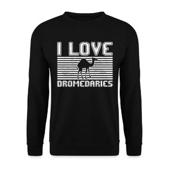I love dromedaries - Unisex Sweatshirt - black - Front - Alina (178cm) & Michal (187cm)
