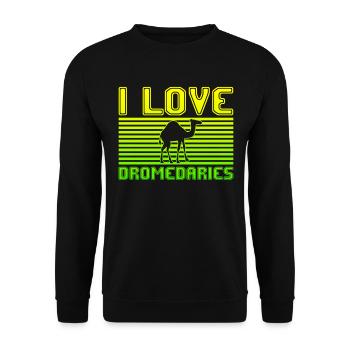 J’adore les dromadaires - Sweat-shirt Unisexe - noir - Devant - Alina (178cm) & Michal (187cm)