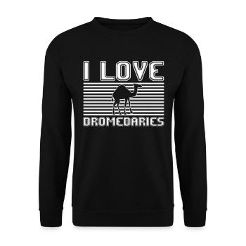 J’adore les dromadaires - Sweat-shirt Unisexe - noir - Devant - Alina (178cm) & Michal (187cm)