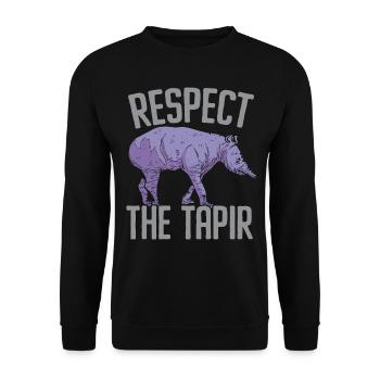 Respektiere den Tapir Wildtier Tierpfleger - Unisex Pullover - Schwarz - Vorne - Alina (178cm) & Michal (187cm)