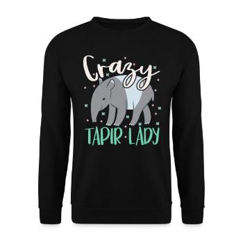 Verrückte Tapir-Dame Tierpfleger Tapirrific - Unisex Pullover - Schwarz - Vorne - Alina (178cm) & Michal (187cm)