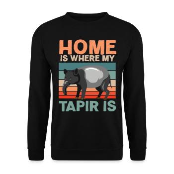 Zuhause ist, wo mein Tapir ist Tierpfleger - Unisex Pullover - Schwarz - Vorne - Alina (178cm) & Michal (187cm)