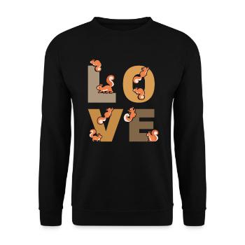 Squirrel LOVE Squirrel Nice Squirrel - Unisex Sweatshirt - black - Front - Alina (178cm) & Michal (187cm)