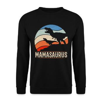 Mama Saurus Mama Dinosaur Famille Mama Dino - Sweat-shirt Unisexe - noir - Devant - Alina (178cm) & Michal (187cm)