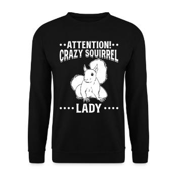 Squirrel Lover squirrel - Attention - Unisex Sweatshirt - black - Front - Alina (178cm) & Michal (187cm)