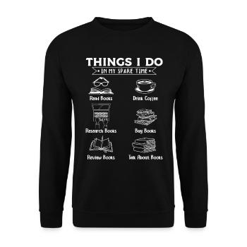 Things I do in my spare time Read - Unisex Sweatshirt - black - Front - Alina (178cm) & Michal (187cm)