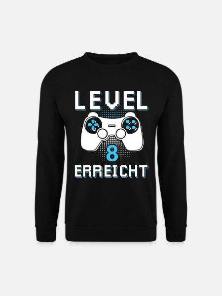 Level 8 Erreicht Gamer - Unisex Pullover - Schwarz