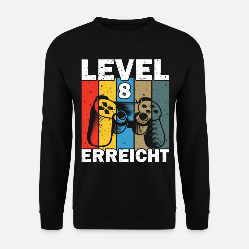 Level 8 Erreicht Gamer - Unisex Pullover - Schwarz