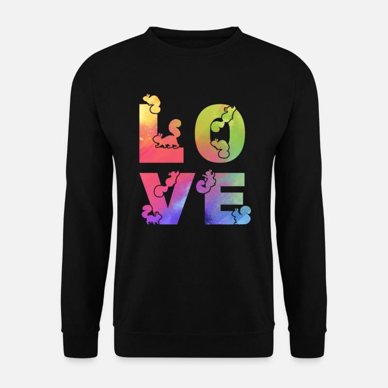 Écureuil Amour Écureuils Mignon Écureuil - Sweat-shirt Unisexe - noir