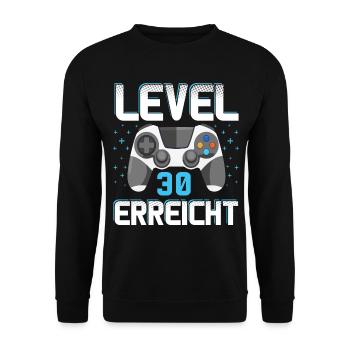 Level 30 Erreicht Gamer - Unisex Pullover - Schwarz - Vorne - Alina (178cm) & Michal (187cm)