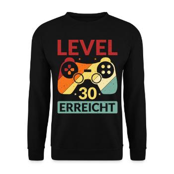 Level 30 Erreicht Gamer - Unisex Pullover - Schwarz - Vorne - Alina (178cm) & Michal (187cm)