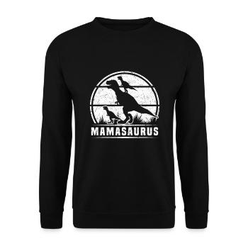 Mama Saurus Fête des mères Mama Dino Mama Dinosaure - Sweat-shirt Unisexe - noir - Devant - Alina (178cm) & Michal (187cm)