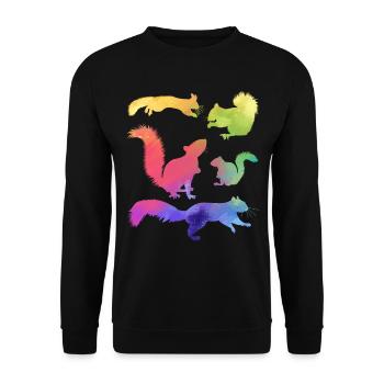 Funny squirrels, cute - Unisex Sweatshirt - black - Front - Alina (178cm) & Michal (187cm)