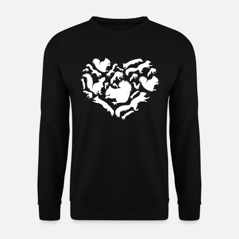 Cute squirrel heart, squirrel, - Unisex Sweatshirt - black