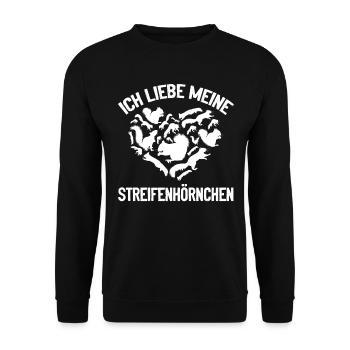 Eichhörnchen Liebhaber I Ich liebe meine - Unisex Pullover - Schwarz - Vorne - Alina (178cm) & Michal (187cm)