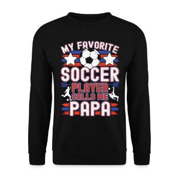 Soccer Papa Father Soccer Papa Soccer Player - Unisex Sweatshirt - black - Front - Alina (178cm) & Michal (187cm)