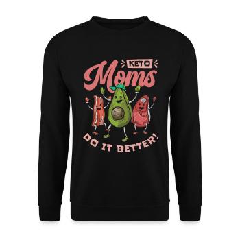 Keto Mom Ernährungsberaterin Ketogenes Essen - Unisex Pullover - Schwarz - Vorne - Alina (178cm) & Michal (187cm)